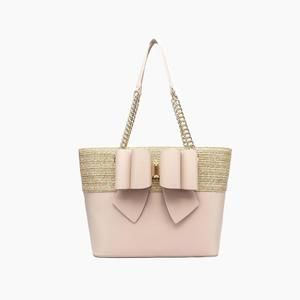 Elegant Pink and Tan Tote Bag